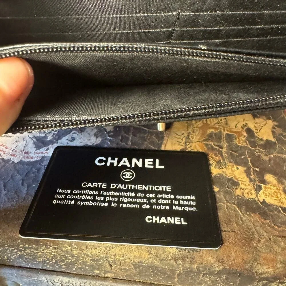 Chanel Black Caviar Circle Handle Crossbody Bag WOC Series GHW Authentic CoA
